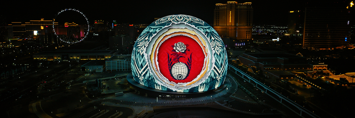 Street Art Goes Orbital: Shepard Fairey Lights Up the Sphere in Vegas. What a Ball!